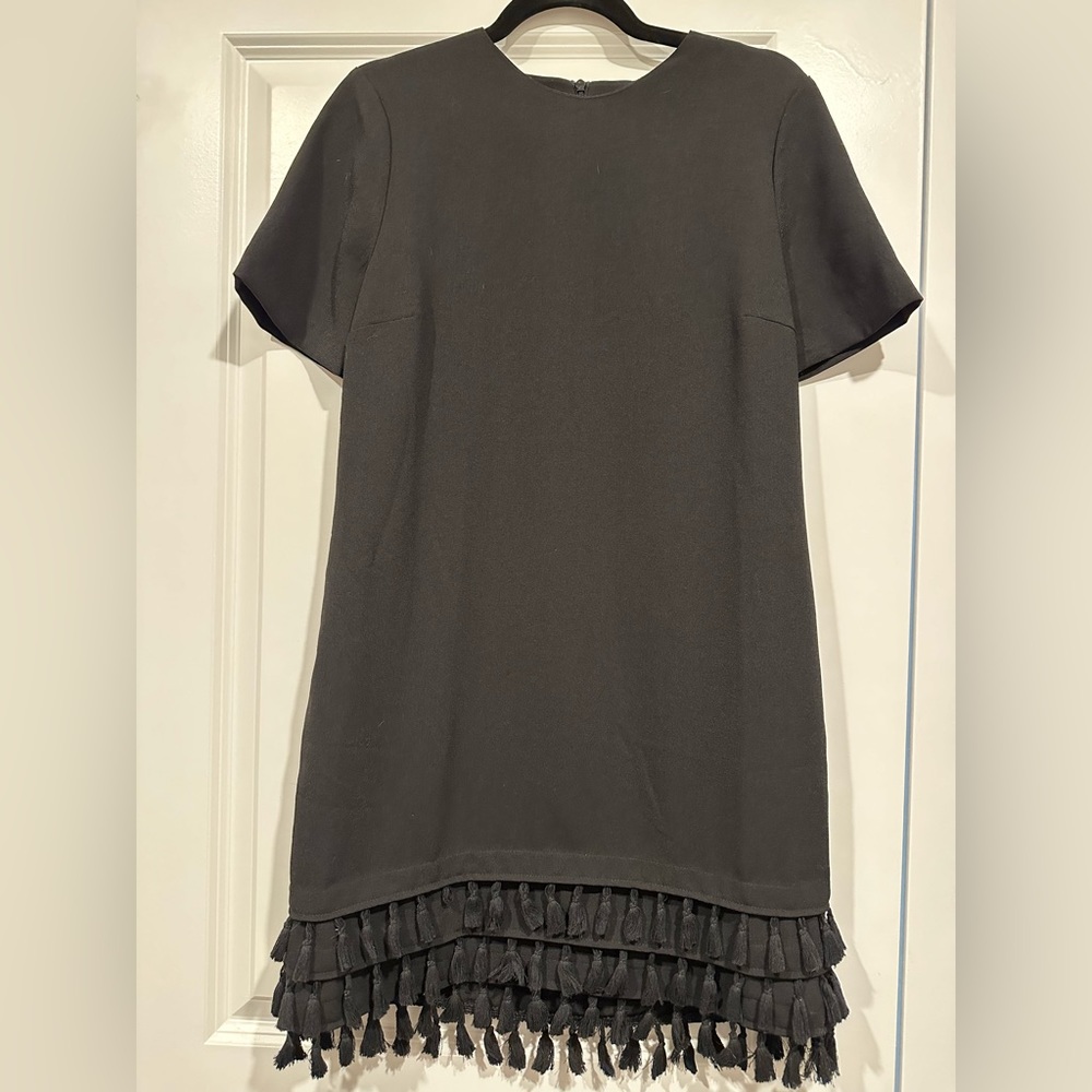Zara little black dress with tassel bottom